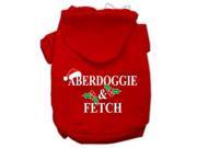 Aberdoggie Christmas Screen Print Pet Hoodies Red Size L 14