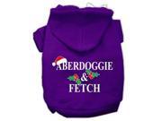 Aberdoggie Christmas Screen Print Pet Hoodies Purple Size XS 8