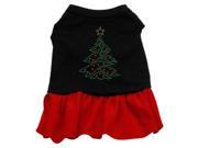 Mirage Pet Products 58 24 MDBKRD Christmas Tree Rhinestone Dress Black with Red Med 12