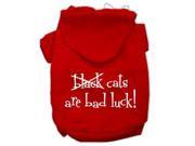 Black Cats are Bad Luck Screen Print Pet Hoodies Red Size L 14