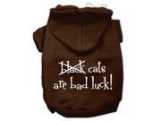 Black Cats are Bad Luck Screen Print Pet Hoodies Brown Size XL 16