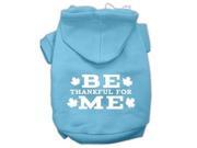 Be Thankful for Me Screen Print Pet Hoodies Baby Blue Size M 12