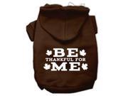 Be Thankful for Me Screen Print Pet Hoodies Brown Size Med 12