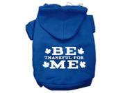 Be Thankful for Me Screen Print Pet Hoodies Blue Size XL 16