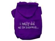 I really did eat the Homework Screen Print Pet Hoodies Purple Size L 14