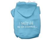 I really did eat the Homework Screen Print Pet Hoodies Baby Blue Size XL 16