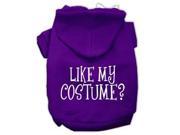 Like my costume? Screen Print Pet Hoodies Purple Size XS 8