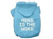 Nerd is the Word Screen Print Pet Hoodies Baby Blue Size XXXL 20