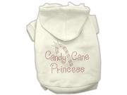 Mirage Pet Products 54 25 04 XXLCR Candy Cane Princess Hoodies Cream XXL 18