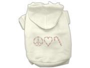 Mirage Pet Products 54 25 08 SMCR Peace Love and Candy Canes Hoodies Cream S 10