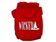 Wicked Screen Print Pet Hoodies Red Size XS 8