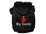 I Love My Daddy Screen Print Pet Hoodies Black Size Med 12