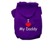 I Love My Daddy Screen Print Pet Hoodies Purple Size XS 8