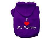 I Love My Mommy Screen Print Pet Hoodies Purple Size XL 16