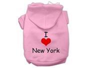 I Love New York Screen Print Pet Hoodies Pink Size XXL 18