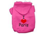 I Love Paris Screen Print Pet Hoodies Bright Pink Size XXL 18