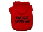It s All About Me Screen Print Pet Hoodies Red Size Sm 10