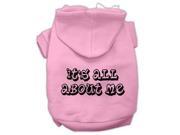 It s All About Me Screen Print Pet Hoodies Light Pink Size XL 16