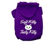 Softy Kitty Tasty Kitty Screen Print Dog Pet Hoodies Purple Size Sm 10
