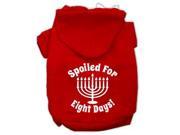 Spoiled for 8 Days Screenprint Dog Pet Hoodies Red Size Lg 14
