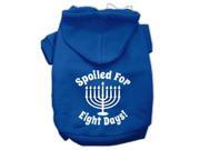 Spoiled for 8 Days Screenprint Dog Pet Hoodies Blue Size XS 8