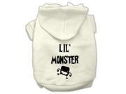 Lil Monster Screen Print Pet Hoodies Cream Size XL 16