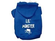 Lil Monster Screen Print Pet Hoodies Blue Size XS 8
