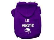 Lil Monster Screen Print Pet Hoodies Purple Size XXL 18