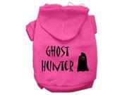 Ghost Hunter Screen Print Pet Hoodies Bright Pink with Black Lettering Lg 14