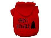 Ghost Hunter Screen Print Pet Hoodies Red with Black Lettering Sm 10