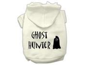 Ghost Hunter Screen Print Pet Hoodies Cream with Black Lettering XL 16