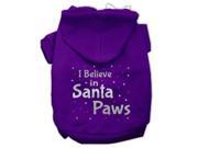 Screenprint Santa Paws Pet Pet Hoodies Purple Size XXL 18