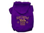 Golden Christmas Present Dog Pet Hoodies Purple Size Sm 10