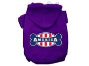 Bonely in America Screen Print Pet Hoodies Purple Size XXXL 20