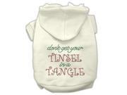 Tinsel in a Tangle Rhinestone Hoodies Cream XXL 18