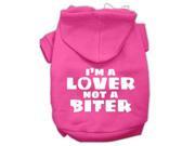 I m a Lover not a Biter Screen Printed Dog Pet Hoodies Bright Pink Size Lg 14