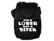 I m a Lover not a Biter Screen Printed Dog Pet Hoodies Black Size Sm 10