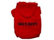 Security Screen Print Pet Hoodies Red Size w Black Size text Med 12