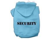Security Screen Print Pet Hoodies Baby Blue Size w Black Size text XL 16