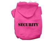 Security Screen Print Pet Hoodies Bright Pink Size w Black Size text XS 8