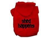 Shed Happens Screen Print Pet Hoodies Red Size Med 12