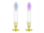 Brass Plated LED Window Candle with Color Changing Bulb 2 Pack