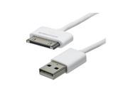 Monoprice 2ft SlimFit USB Sync Cable for all 30pin iPad iPhone and iPod White
