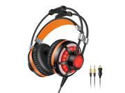 Honstek G6 Gaming Headset Over Ear Headphones With Stereo Surround Sound Black Orange