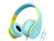 Sound Intone I68 Over ear FoldableHeadphones With In line Volume Control Microphone Blue Yellow