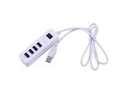 GEPLiNk Long Cord Super Speed USB 3.0 Hub 4 Ports with Switch Plug and Play Hot Swappable for Multi Flash Drivers in White