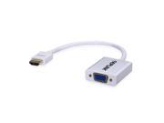 Geplink Hdmi to Vga active Adapter with Power Supply and Audio in White for Extended Monitor projector