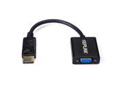 GEPLiNK Gold Plated Full Size Displayport to Female VGA Adapter 8 Inches in Black Transmit Video From Laptop Ultrabook Pc Graphics Card to Dual Monitor Projecto