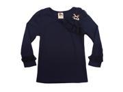 Richie House Girls Dark Blue Top with Pearl Accents RH0252 2 3