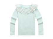 Richie House Girls Blue Blouse with Lace Collar RH0883 A 2 3